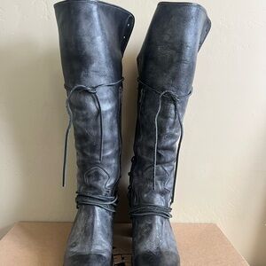 Black Over the Knee Boots with Matte Finish